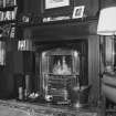 Interior. Detail of 1st floor vaulted gallery fireplace