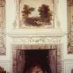 Interior. Drawing Room, detail of painted panel (7) and chimney.