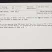 El Gran Grifon: Stroms Heelor, Fair Isle, North Sea, HZ27SW 186, Ordnance Survey index card, Recto