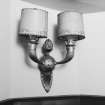 Foyer, detail of specimen staircase light fitting