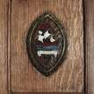 All Saints Episcopal Church, interior.  Main hall, detail of vesica in panelling.