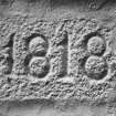 Detail of datestone on South wall of steading.
Insc: '1818'.