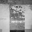 Interior.
Detail showing remains of wall-mounted board for plotting details of Mosquito and Beaufighter sorties.