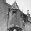 Detail of angle turret on S-E corner of 1 High Shore and Carmelite Street..