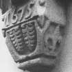 Detail of corbel dated 1675 on S-E corner of 1 High Shore and Carmelite Street..