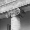 Entrance front, portico, Ionic capital, detail