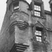 Fyvie Castle. Detail of corbel course on facade.