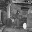 View of back of vault of Abercromby of Glassaugh, Fordyce churchyard.