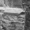 Detail of the remains of gatepiers of former forecourt in re-entrant angle.
