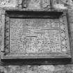 Detail of memorial tablet commeorating Barclay Ogilvy, 1547.