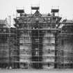 Fyvie Castle.
General view of South elevation of Seton Tower during restoration.