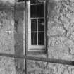 Fyvie Castle.
Detail of Seton Tower entrance bay showing partly blocked window in East re-entrant during restoration.