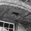 Fyvie Castle.
Detail of arch-head on Seton Tower during restoration.