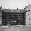 Fyvie Castle.
General view of West elevation during restoration.