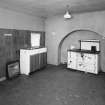 Interior. View of kitchen from West showing arched recess for aga