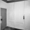 Interior.View of ground floor South room/ parlour showing a detail of the panelling