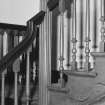 Interior. Detail of staircase fluted newel post