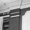 Interior. View of first floor South room/ drawing room showing a detail of the cornice and pilaster capital