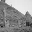 View from NNE of roofless outbuilding to SW of main building