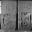 Interior. Lobby. Grave slabs. Detail