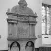 Interior. Chancel. Memorial to Alexander Duff and Helen Grant (1694) Detail