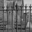 Wrought-iron railings surrounding churchyard, detail