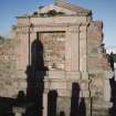 Remains of church, detail of mural monument