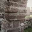 Remains of church, detail of capital on arched doorway