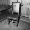Aberdeen, Broad Street, Marischal College, Interior.
Court room. Detail of chair.