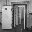 Aberdeen, 5 Castle Street, Clydesdale Bank.
Banking Hall. General view of door of walk-in safe on West wall, from East.