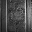 Detail of re-used 17th century panelling