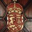 Aberdeen, Chanonry, St Machar's Cathedral, Heraldic Ceiling.
Detail of the Heraldic Shield of the arms of the King of Scotland.
Shield: Or, a lion rampant within a double tressure flory counterflory gules.