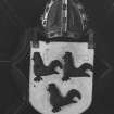 Aberdeen, Chanonry, St Machar's Cathedral, Interior.
Roof boss on heraldic ceiling.
Arms of the Bishop of Ross: Robert Cockburn.