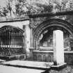 Aberdeen, St. Machar's Cathedral.
Copy of historic photograph showing view of Bishop Dunbar's tomb with unidentified effigy.