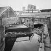 Aberdeen, Grandholm Works.
General view of lade and sluice complex at West end of water turbine house, view from North-West.