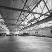 Aberdeen, Grandholm Works, interior.
General view from East of a bay in the weaving shop showing roof truss detail.
