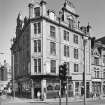 Aberdeen, 50-54 Guild Street, Guild Street Buildings
General view from south, showing both the Guild Street  (south-east) and Carmelite Street (south-west) facades, which also includes the Criterion Bar.  The portion above the public house was about to be converted into flatted dwellings