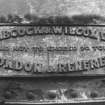 Aberdeen, Station.
Detail of maker's plate on crane in railway goods yard.
Insc: 'Babcock & Wilcox Ltd. London & Renfrew. Load Not To Exceed 20 Tons'.