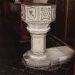 Font from Kinkell Old Parish Church now in St John's Episcopal Church, Aberdeen.
Side view.