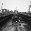 Aberdeen, York Place, Hall Russell Shipyard.
General view from South-West of dry dock (70 ft wide by 370 ft long).