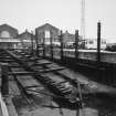 Aberdeen, York Place, Hall Russell Shipyard.
View from South-West of dry dock of shipway and carriage. (carriage rails at 6.1 centres).