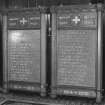 Detail of Great War memorial tablets