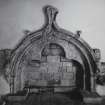 Iona, St Oran's Chapel, interior.
View of canopied tomb.
