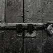 Bruichladdich Distillery, Islay.
Detail of pivot door hasp, South East malt barn.