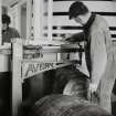 Lagavulin Distillery, Filling Store.
View of weighing a filled cask.