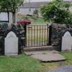 Detail of N gate and Campbell Family gravestones