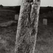 Jura, Tarbert, Cill Chalium Chille.
General view of West face of standing stone with incised cross.