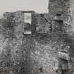 Kilchurn Castle.
Detail of parapet level showing interior and North-East angle turret of Tower House.
