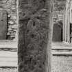 Keills Chapel, Early Christian Cross.
General view of face A of Early Christian Cross slab in daylight.