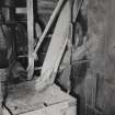 Machrimore Mill, interior.
Detail of siering machine on bottom floor.